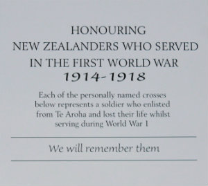 Honouring the Te Aroha fallen